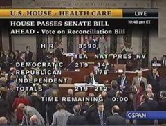 HR 3590 final tally